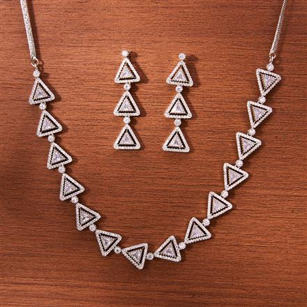 Cubic Zirconia Classic Necklace With Gold Rhodium Plating