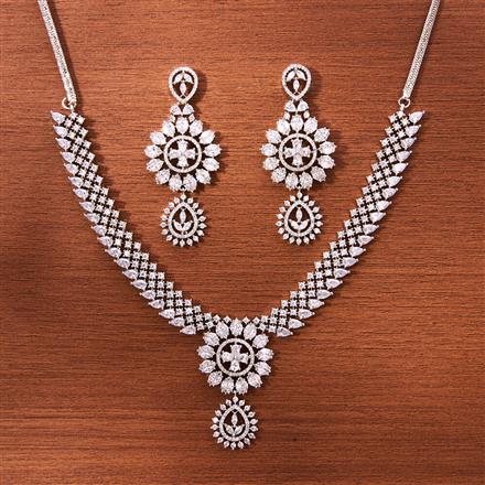 Cubic Zirconia Classic Necklace With Gold Rhodium Plating