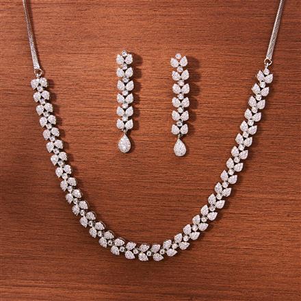 Cubic Zirconia Classic Necklace With Gold Rhodium Plating