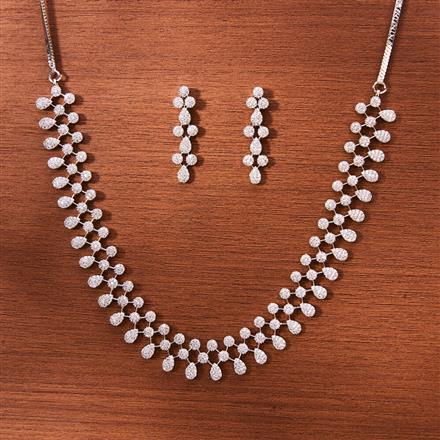 Cubic Zirconia Classic Necklace With Gold Rhodium Plating