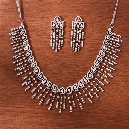 Cubic Zirconia Classic Necklace With Gold Rhodium Plating