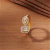 Cubic Zirconia Adjustable Ring With Gold Rhodium Plating