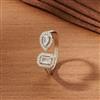 Cubic Zirconia Adjustable Ring With Gold Rhodium Plating