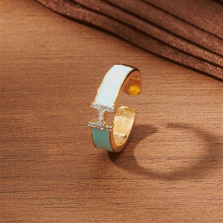 Cubic Zirconia Delicate Ring With 2 Tone Plating