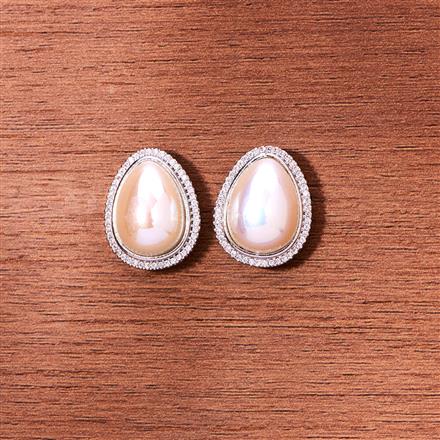 Cubic Zirconia Pearl Tops With Gold Rhodium Plating