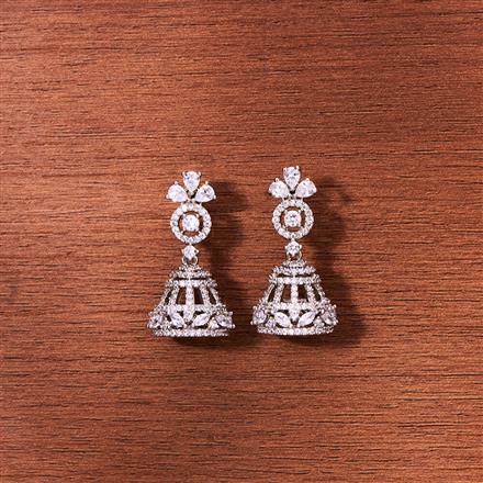 Cubic Zirconia Classic Jhumki With Gold Rhodium Plating