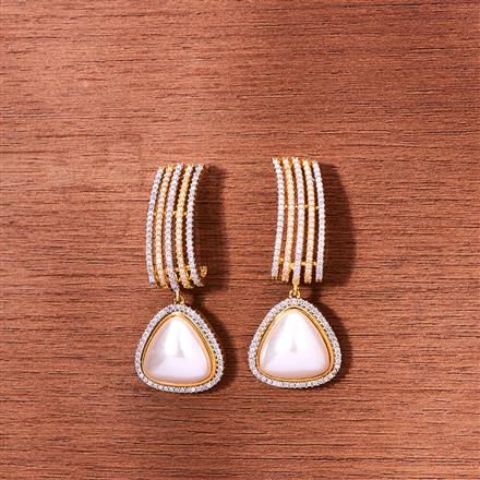 Cubic Zirconia Moti Earring With Gold Rhodium Plating