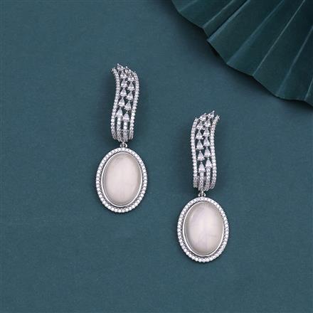 Cubic Zirconia Classic Earring With Gold Rhodium Plating