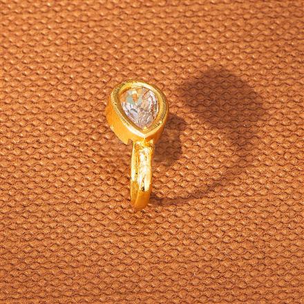 American Diamond Delicate Nose Ring With Gold Plating