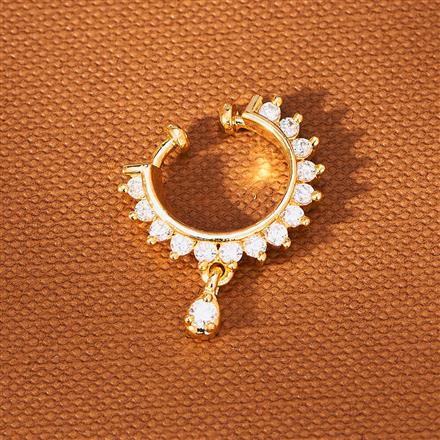 American Diamond Delicate Nose Ring With Gold Rhodium 2 Tone Plating