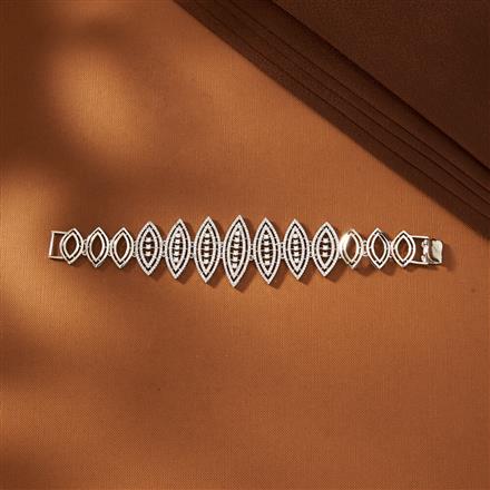 American Diamond Classic Bracelet With 2 Tone Rhodium Plating
