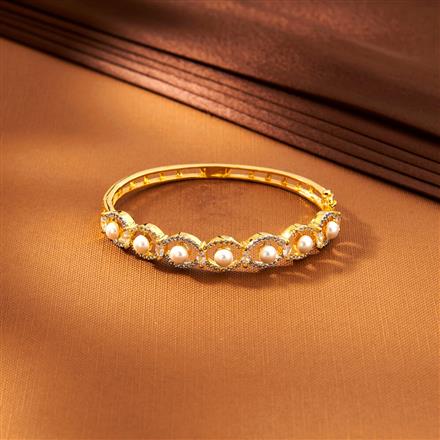 American Diamond Moti Kada With 2 Tone Rhodium Plating