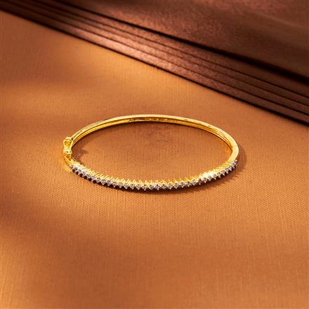 American Diamond Delicate Kada With 2 Tone Rhodium Plating