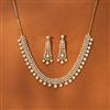 American Diamond Classic Necklace With 2 Tone Rhodium Plating