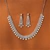 American Diamond Classic Necklace With 2 Tone Rhodium Plating