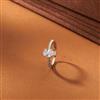American Diamond Adjustable Ring With 2 Tone Rhodium Plating