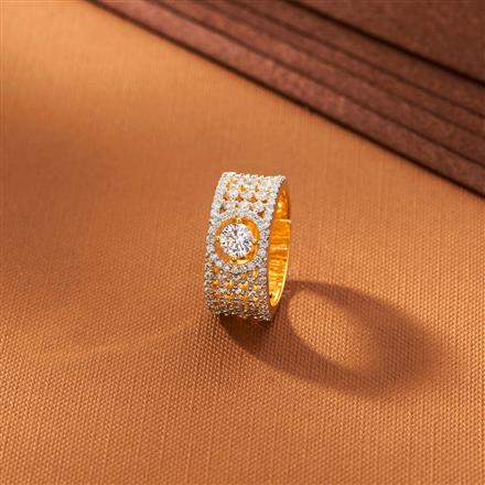 American Diamond Delicate Ring With 2 Tone Rhodium Plating