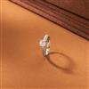 American Diamond Adjustable Ring With 2 Tone Rhodium Plating