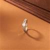 American Diamond Adjustable Ring With 2 Tone Rhodium Plating