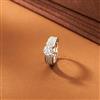 American Diamond Adjustable Ring With 2 Tone Rhodium Plating