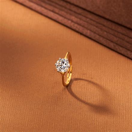 American Diamond Delicate Ring With 2 Tone Rhodium Plating