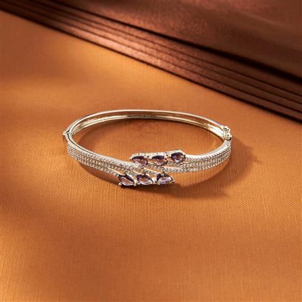 American Diamond Classic Kada With Rhodium Plating