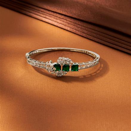 American Diamond Classic Kada With Rhodium Plating