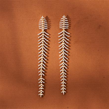 American Diamond Classic Earring With 2 Tone Plating