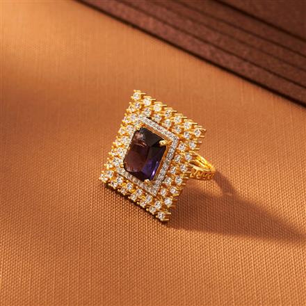 American Diamond Classic Ring With 2 Tone Plating