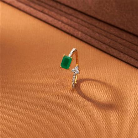 American Diamond Adjustable Ring With 2 Tone Plating