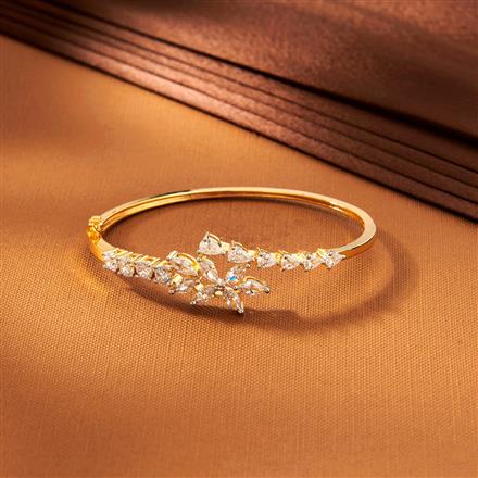 American Diamond Openable Kada With 2 Tone Rhodium Plating