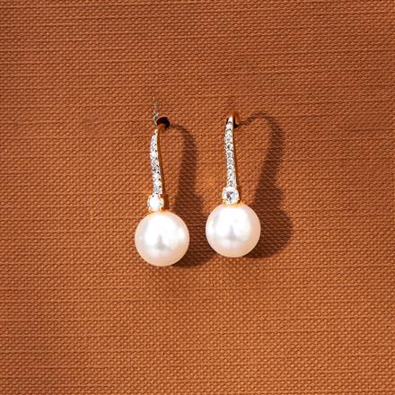 American Diamond Moti Bali With 2 Tone Rhodium Plating