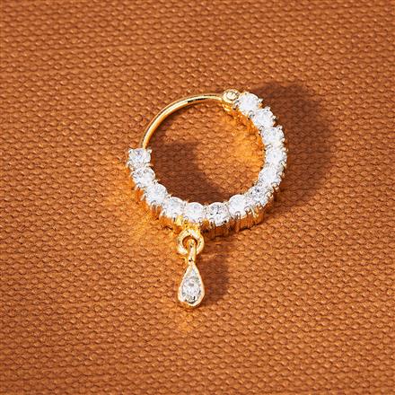 American Diamond Delicate Nose Ring With 2 Tone Plating