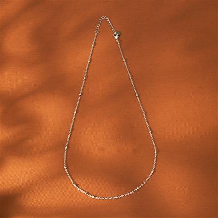 American Diamond Delicate Chain With 2 Tone Rhodium Plating