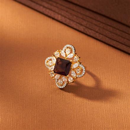 American Diamond Adjustable Ring With 2 Tone Plating