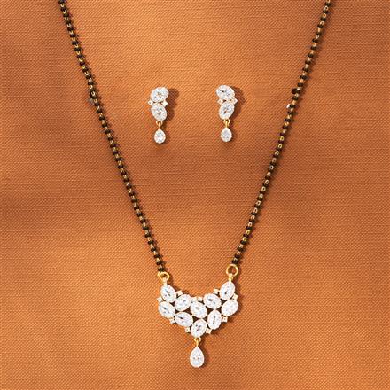 American Diamond Delicate Mangalsutra With 2 Tone Plating