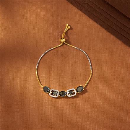 American Diamond Adjustable Bracelet With 2 Tone Plating