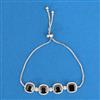 Cubic Zirconia Adjustable Bracelet With Mehndi Plating