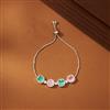 Cubic Zirconia Adjustable Bracelet With Mehndi Plating