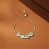 Cubic Zirconia Adjustable Bracelet With Mehndi Plating