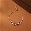 Cubic Zirconia Adjustable Bracelet With Mehndi Plating