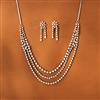 American Diamond Classic Necklace With 2 Tone Rhodium Plating