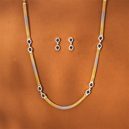 American Diamond Classic Necklace With 2 Tone Plating