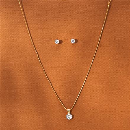 American Diamond Delicate Pendant Set With 2 Tone Plating