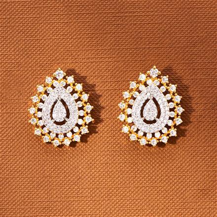 American Diamond Delicate Tops With 2 Tone Rhodium Plating