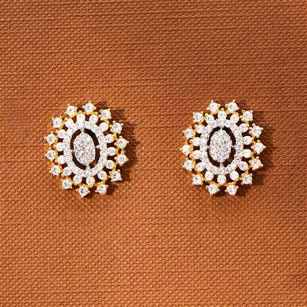 American Diamond Delicate Tops With 2 Tone Rhodium Plating