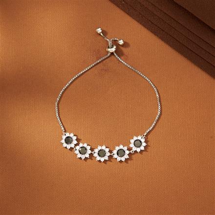 American Diamond Delicate Bracelet With Rhodium Plating