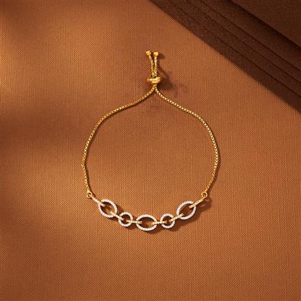 American Diamond Delicate Bracelet With 2 Tone Rhodium Plating