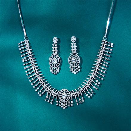Cz Classic Necklace With 2 Tone Plating