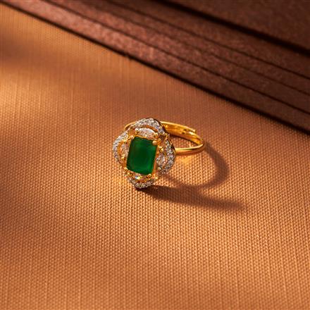 American Diamond Classic Ring With 2 Tone Plating